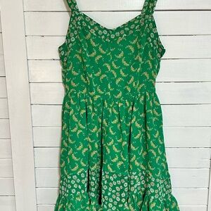 LC Lauren Conrad Green Ruffled Tiered Sundress